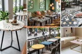 Bàn cafe mặt đá Terrazzo cao cấp – Chống ố, chịu lực cực tốt