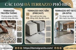 Các loại đá Terrazzo phổ biến: truyền thống, đúc sẵn và đổ tại chỗ