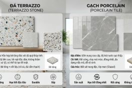 So sánh đá Terrazzo và gạch Porcelain: Lựa chọn vật liệu hoàn hảo